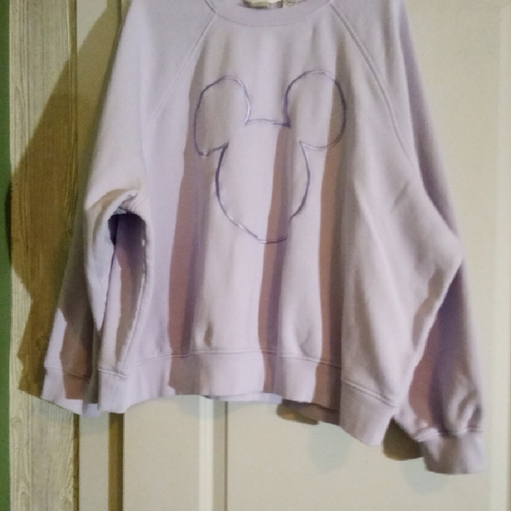 Lavender Sweatshirt with Mickey Mouse Outline